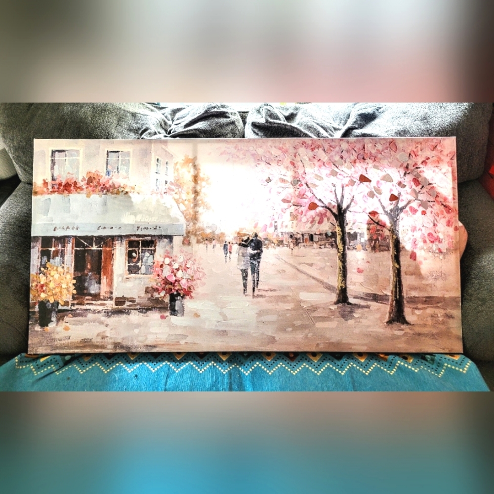 **Brand New** Romantic Spring is in Bloom Shabby Chic 24"W x 48"L Canvas